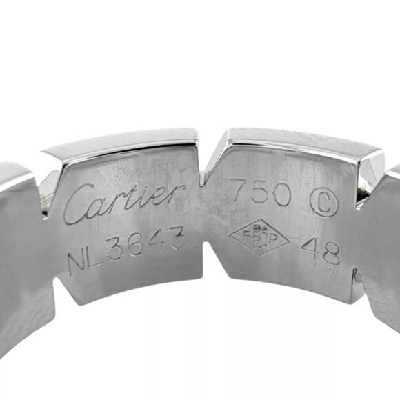 CARTIER Ring US 4 1/2 EU48 K18 white gold diamond Tank francais used - Picture 7 of 7